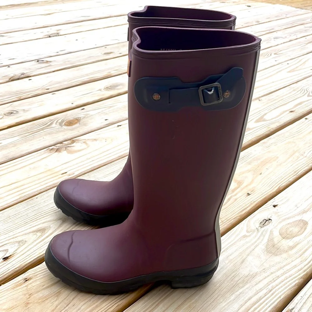 Hunter Original Tall Waterproof Rain Boots Burgundy Plum Women's Size 5